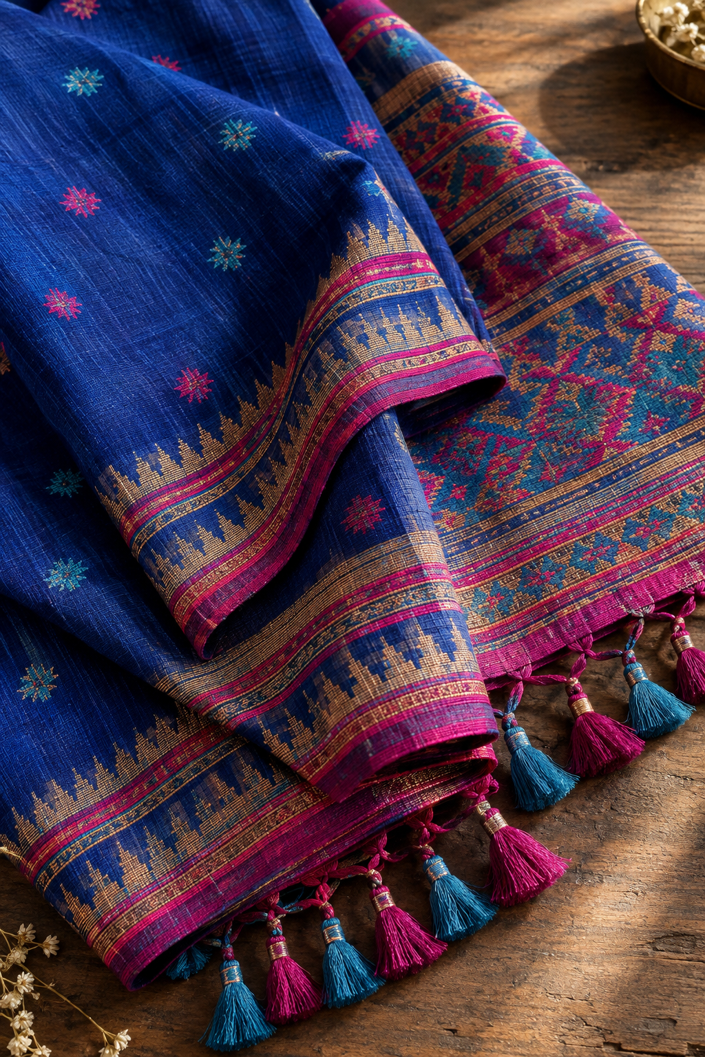 M/S Janani Weaving Factory Half-Done Sharee (H/S) macro weave detail